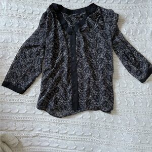 Elegant Black Floral Women's Top